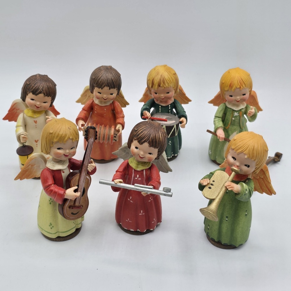 Vintage Anri Toriart 7 Angel Girl Band Orchestra Christmas‎ Italy Figures